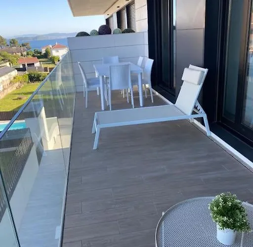Precioso Apartamento Con Terraza Y Piscina En Portonovo-Sanxenxo