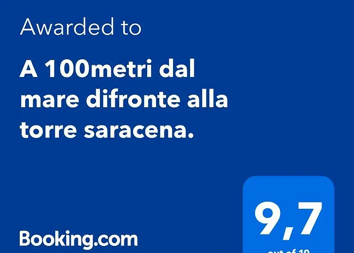 A 100metri dal mare difronte alla torre saracena.