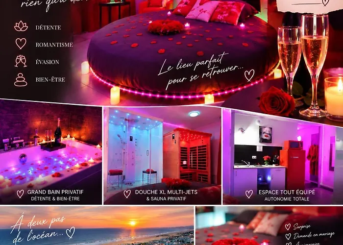 Love Room à deux pas de l'Océan avec Hammam, Sauna et Bain à 2 :-)